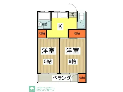 パークコーポラス(2K/2階)の間取り写真