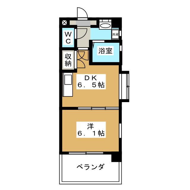 アーク松戸セントラルパーク(1DK/6階)の間取り写真