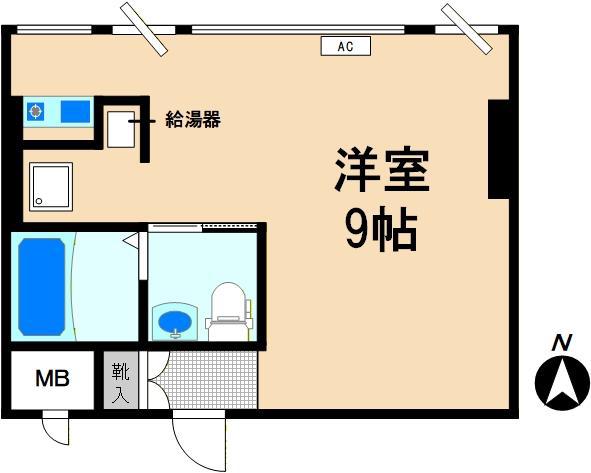オーベル川崎(ワンルーム/2階)の間取り写真