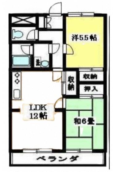 クレベールハイツ(2LDK/5階)の間取り写真