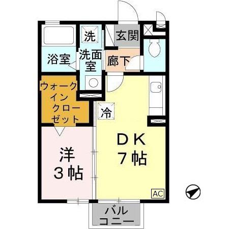 アーバンシヅキ(1DK/2階)の間取り写真