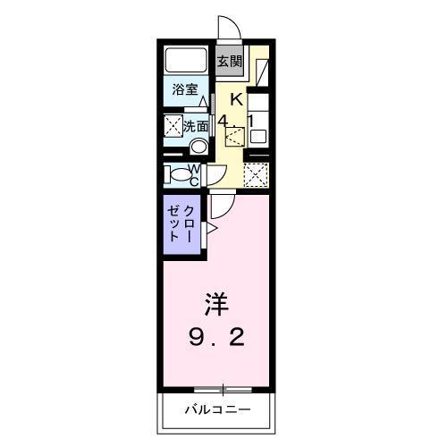 シャロル東福山(1K/3階)の間取り写真