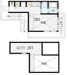 カラスヤマベース(ワンルーム/2階)の間取り写真