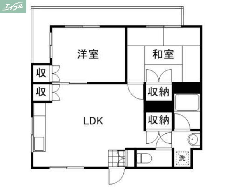 サンツボイII(2LDK/1階)の間取り写真