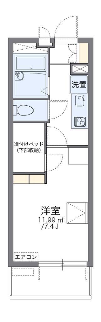 レオパレストルテュー(1K/1階)の間取り写真