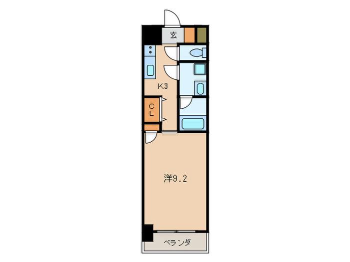 シュライン妙見レジデンス(1K/5階)の間取り写真