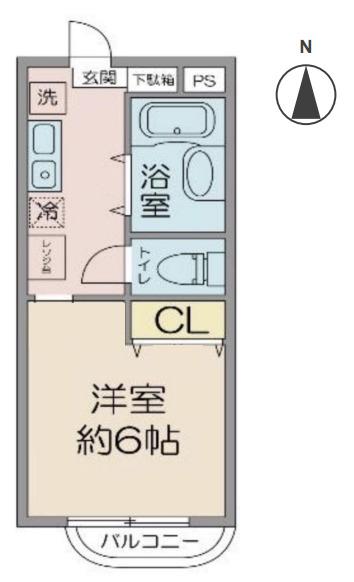 プルミエール美園(1K/2階)の間取り写真