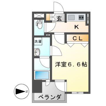 LASANTE東別院(1K/15階)の間取り写真