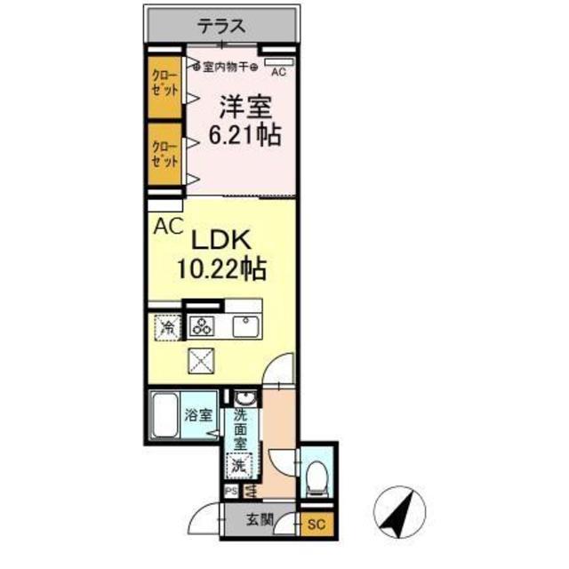 アナシエ亀有(1LDK/3階)の間取り写真