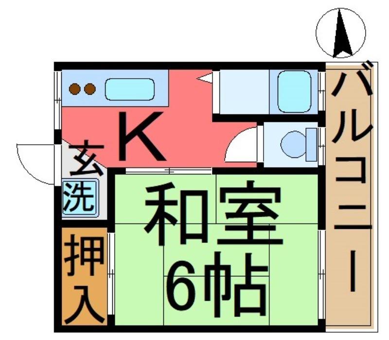 第3スターコーポ(1K/1階)の間取り写真