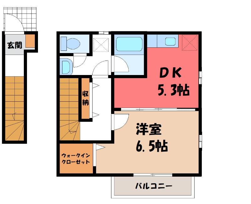パル大東(1DK/2階)の間取り写真
