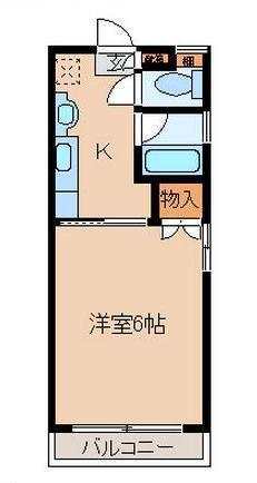 プチメゾン鶴島(1K/2階)の間取り写真