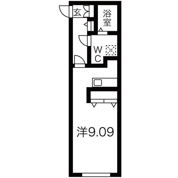 BRANCHE本陣(ワンルーム/3階)の間取り写真