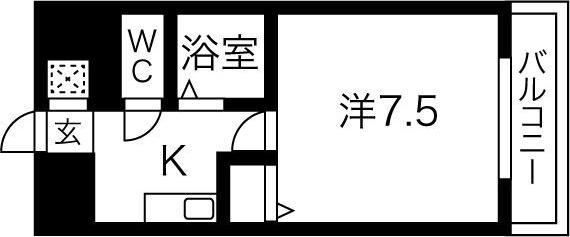 パークサイドピクチャー西心斎橋(1K/4階)の間取り写真