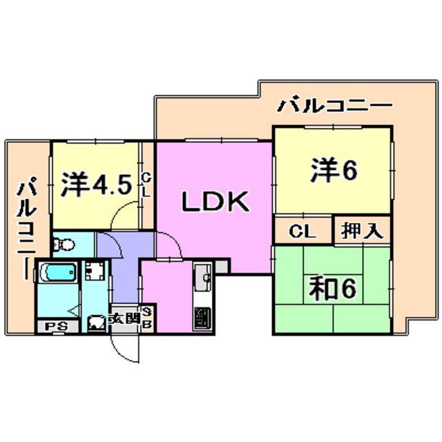 本山アネックス(3LDK/3階)の間取り写真