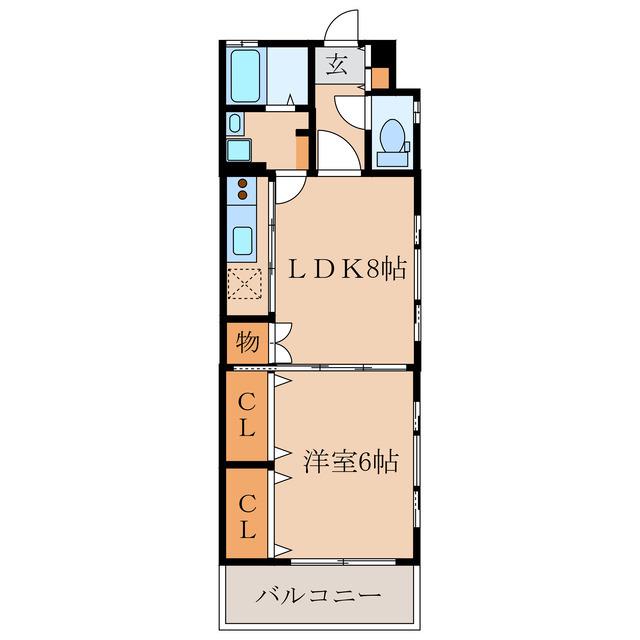 EVIDENCELEO(1LDK/2階)の間取り写真