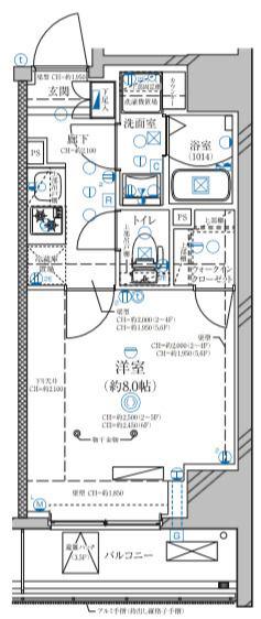 ディアレイシャス鶯谷(1K/2階)の間取り写真