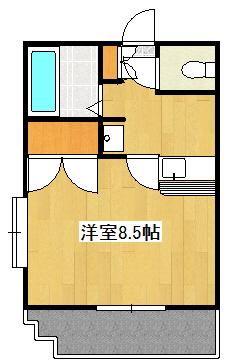 れいめい武(1K/1階)の間取り写真