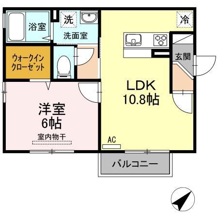 クレールコートII(1LDK/1階)の間取り写真