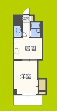 上新庄グランドハイツ北(1DK/7階)の間取り写真