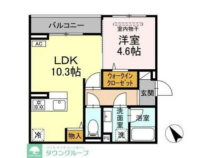 D-BLOOM COURT(1LDK/2階)の間取り写真