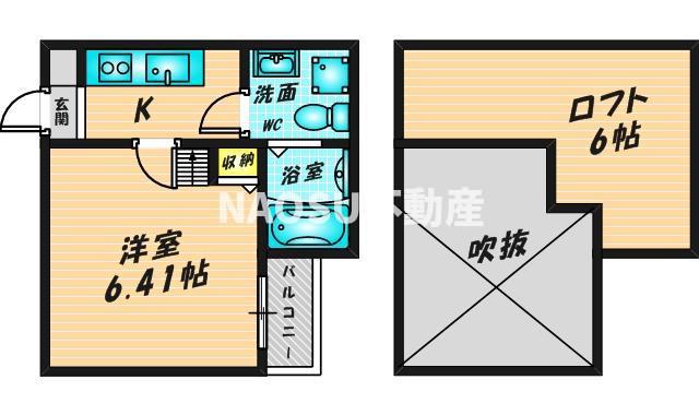 フォレスト川田(1K/1階)の間取り写真