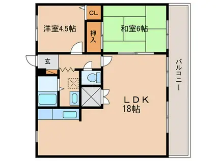 CARREFOUR II (2LDK/4階)の間取り写真