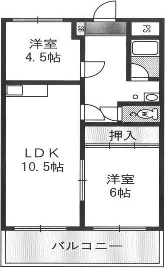 NKNマンション(2LDK/6階)の間取り写真