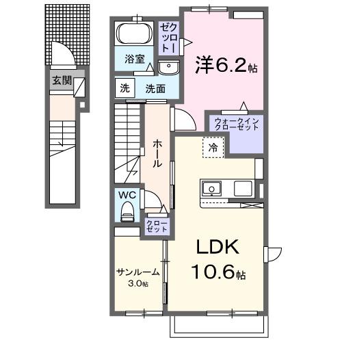 アニューコルソ(1SLDK/2階)の間取り写真