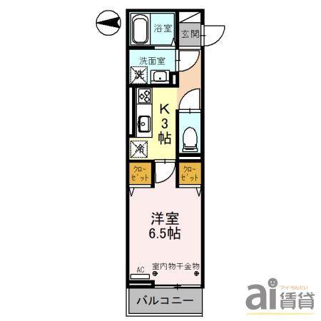 パークコート(1K/3階)の間取り写真