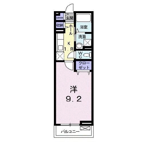 HUS MIYAMAGI(1K/2階)の間取り写真