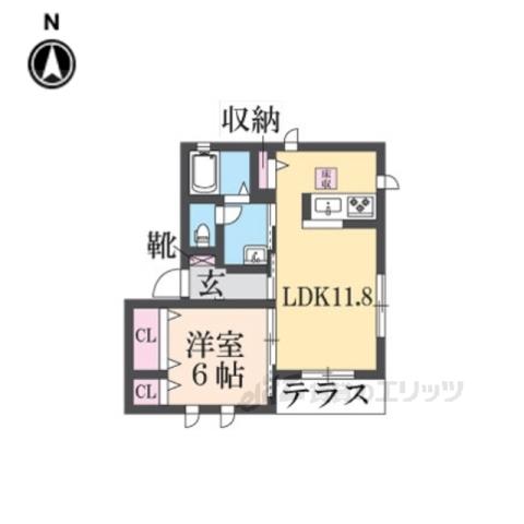 IKメゾン(1LDK/2階)の間取り写真