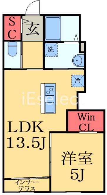 タスカ―タソルテII(1LDK/1階)の間取り写真