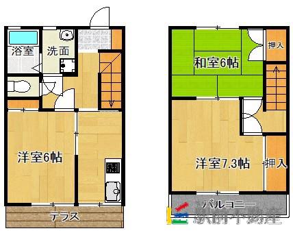 エムコーポC(3K/1階)の間取り写真