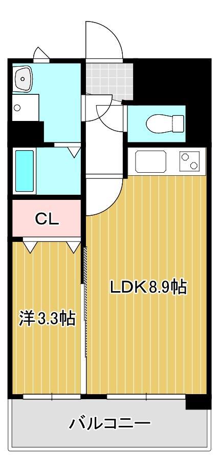 サンディエゴ永野IV(1LDK/2階)の間取り写真