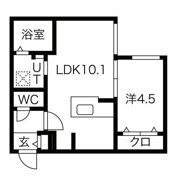 ブランシャール医大前(1LDK/4階)の間取り写真
