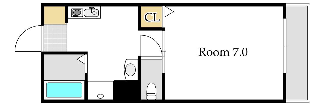 CROSS ROAD II(1K/3階)の間取り写真