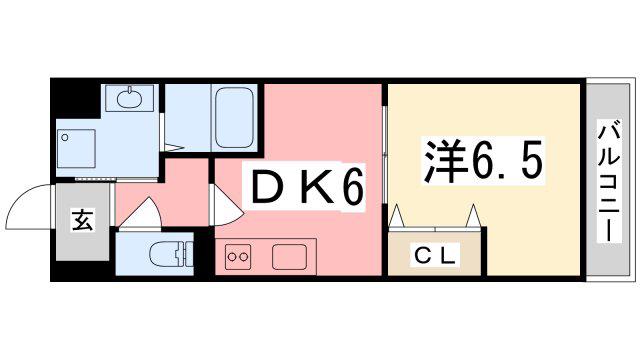 ノースエスペランサ(1DK/2階)の間取り写真