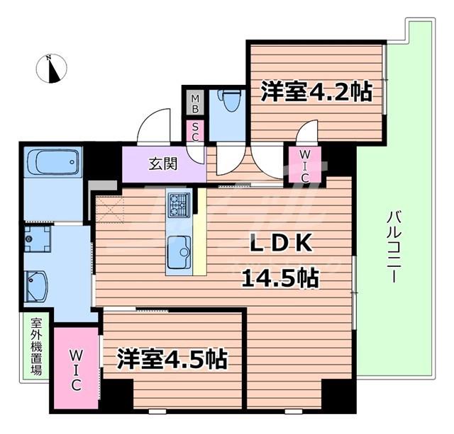 アウスレーベン都島I(1SLDK/8階)の間取り写真