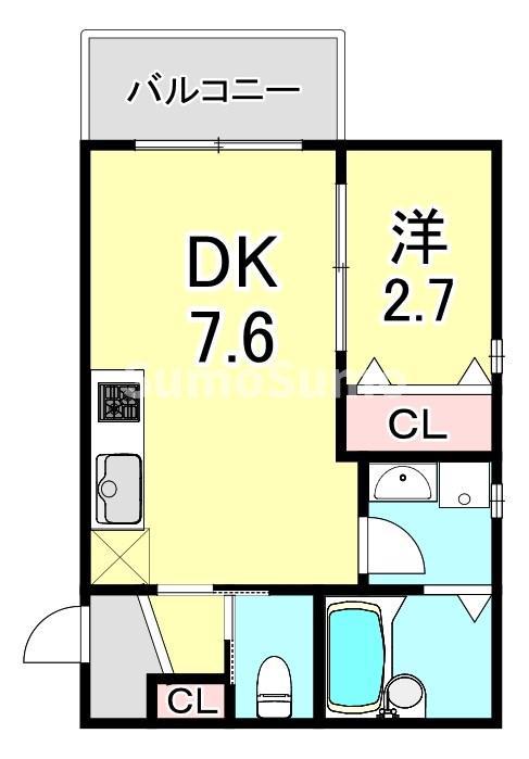 グルーブメゾン須磨東町(1DK/2階)の間取り写真