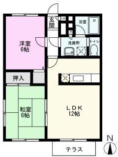 スワンキャッスルA(2LDK/1階)の間取り写真