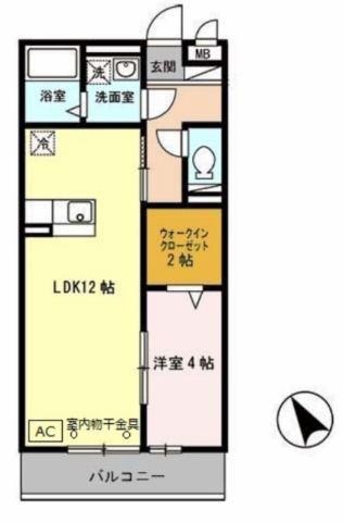 フィグガーデン(1LDK/1階)の間取り写真