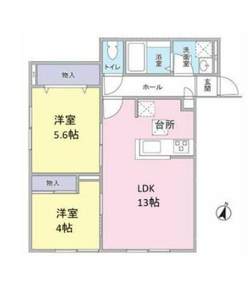 IE B(2LDK/1階)の間取り写真