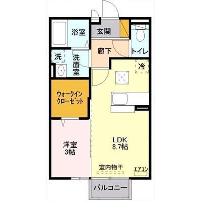 グランドソレーユY(1LDK/1階)の間取り写真