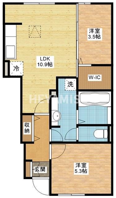 ラ ルーチェ(2LDK/1階)の間取り写真