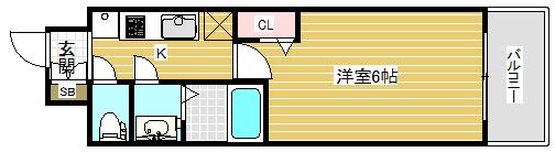 プレサンス神戸ティアラ(1K/5階)の間取り写真