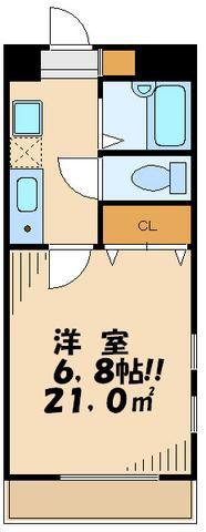 ウィリアムヒルズ高井戸(1K/1階)の間取り写真