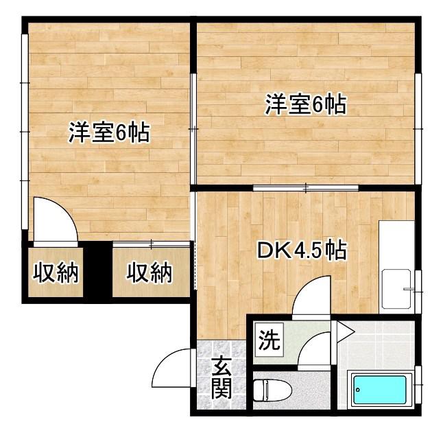 ハイツ大信(2DK/2階)の間取り写真