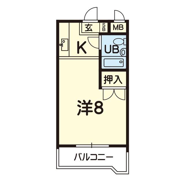 シャルム熊本NO.1(1K/2階)の間取り写真