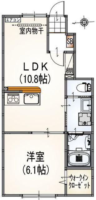 LAHAINA 8(1LDK/1階)の間取り写真